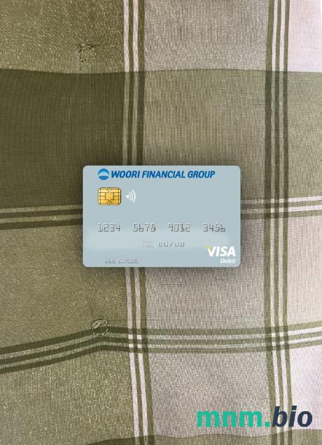 South Korea Woori Financial Group visa obciążyć card wygląd fotograficzny skan PSD + zdjęcie